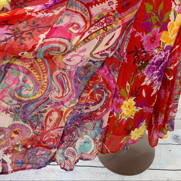 TravelSmith boho crinkle broom tiered maxi skirt - Picture 10 of 13